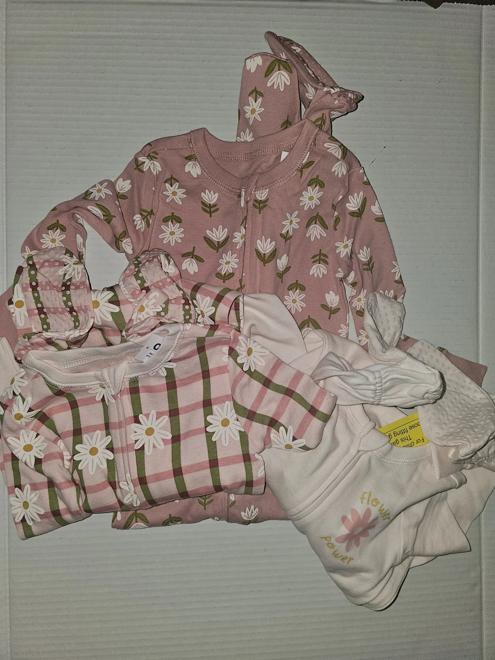 Old Navy Light Pink Flower Baby Sleepwear Set